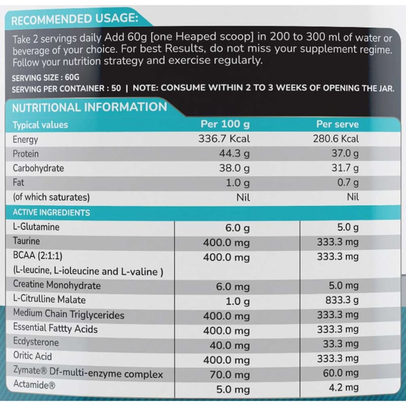 Nutrition label 1