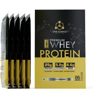 One Science 100% Premium Whey Protein, 5 sachets/pack Assorted