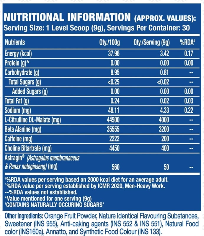Nutrition label 1