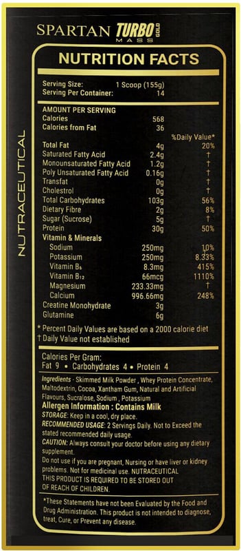 Nutrition label 1