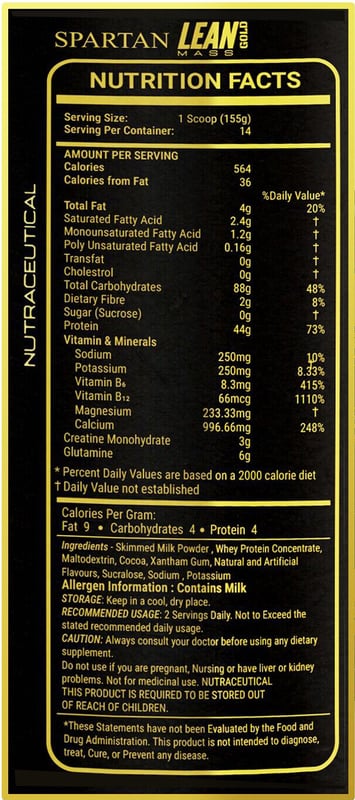Nutrition label 1