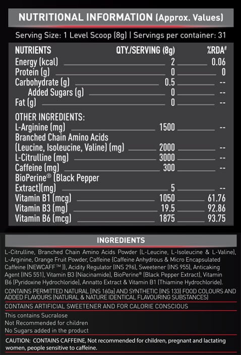 Nutrition label 1