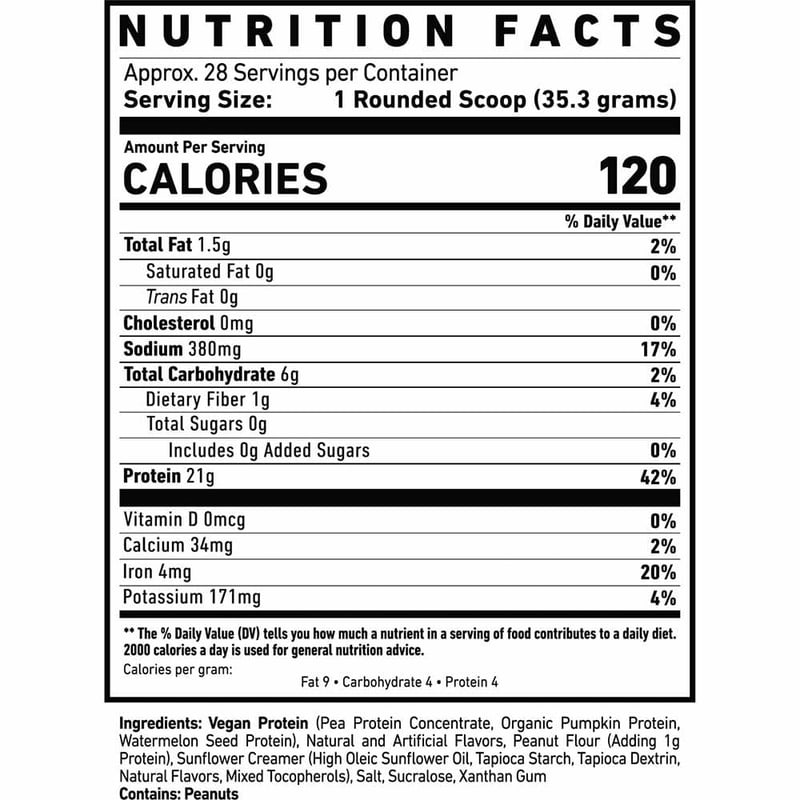 Nutrition label 1