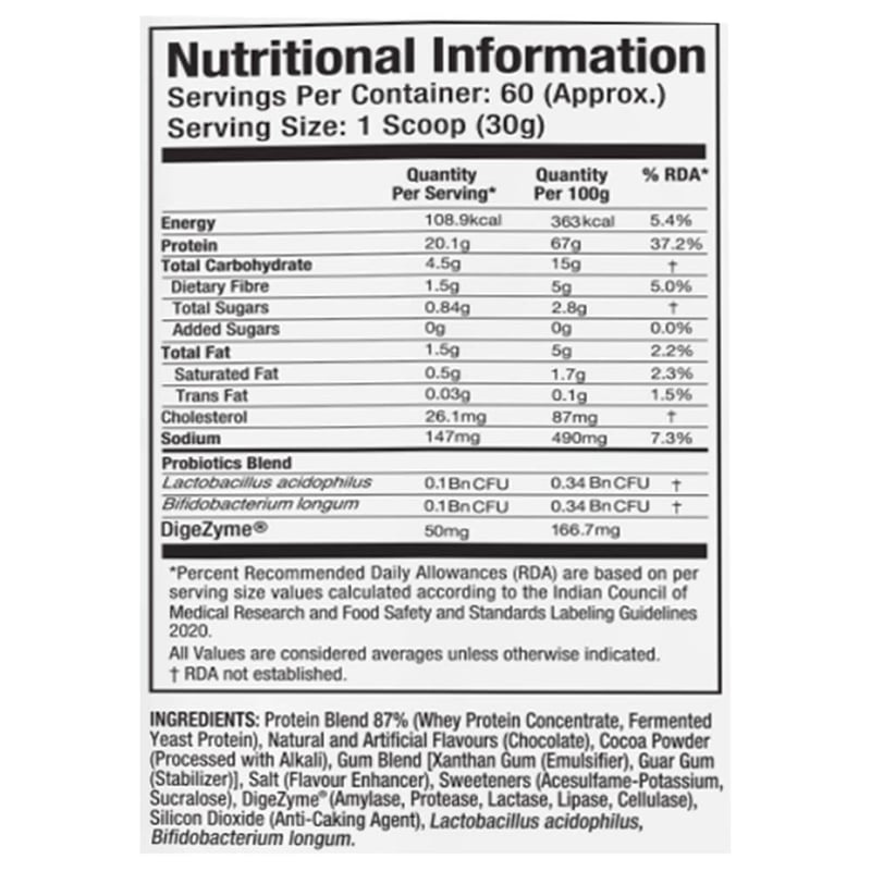 Nutrition label 1