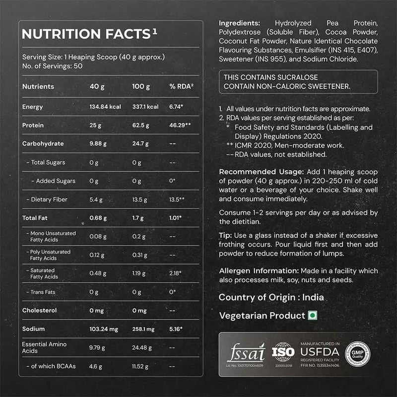 Nutrition label 1