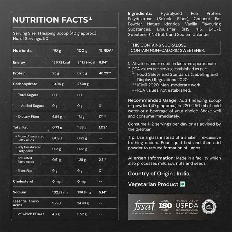 Nutrition label 1
