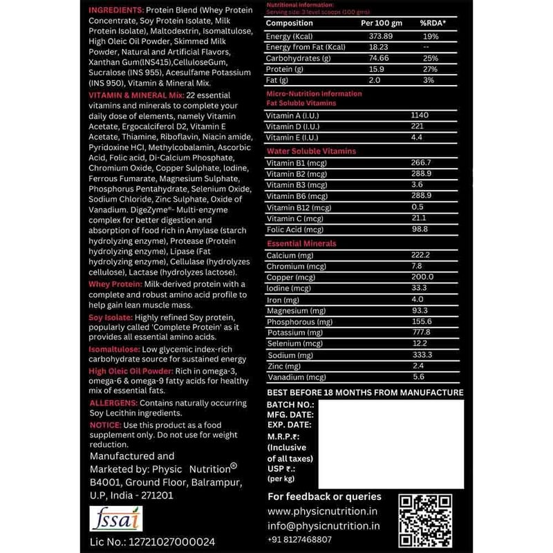Nutrition label 1