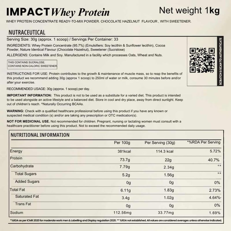 Nutrition label 1
