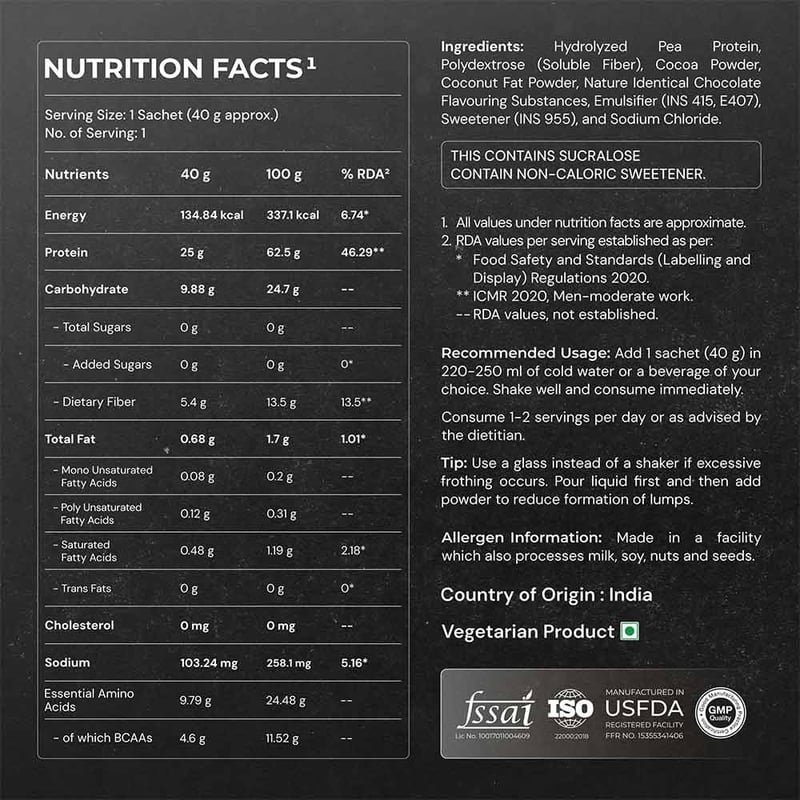 Nutrition label 1