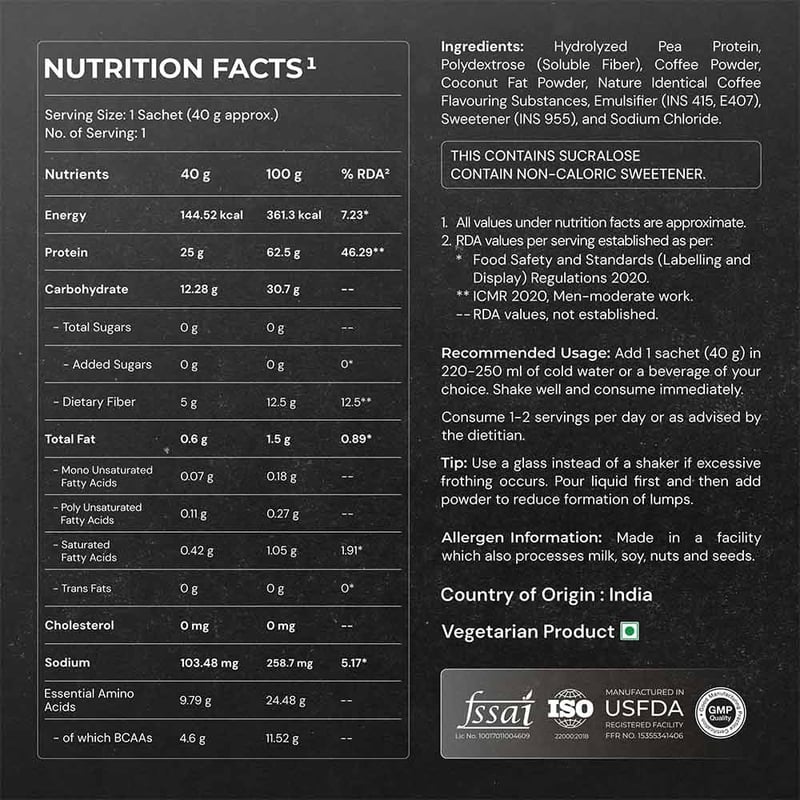Nutrition label 1